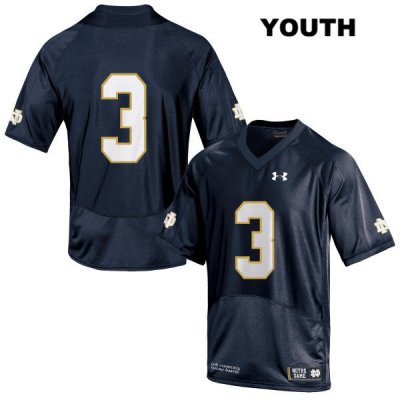 Notre Dame Fighting Irish Youth Avery Davis #3 Navy Under Armour No Name Authentic Stitched College NCAA Football Jersey ERP0699NN